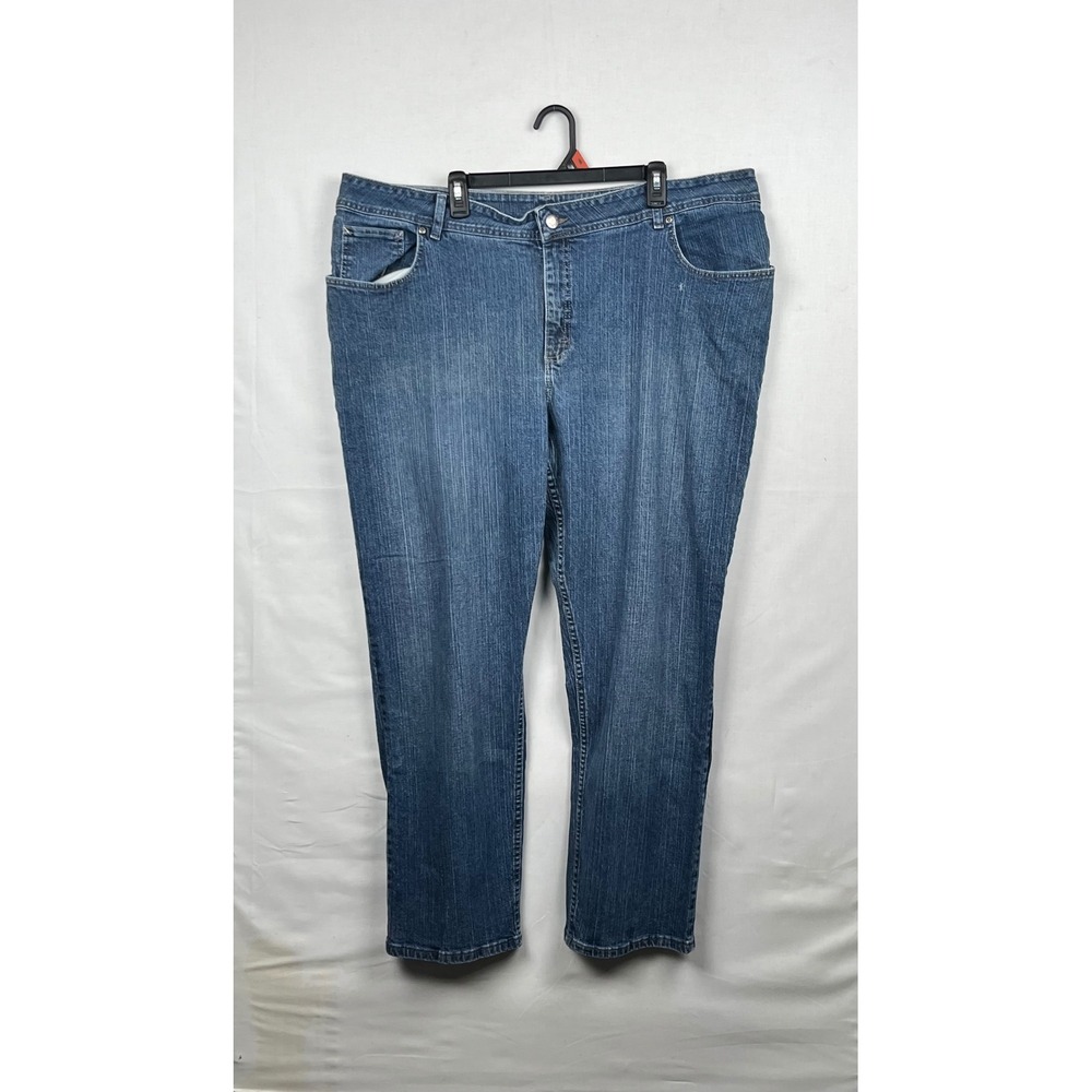 St. Johns Bay Jeans Womens‎ 26W M Straight Leg Blue Denim 157G186 Medium Wash